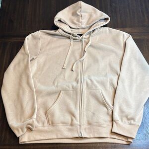 RSQ Men's Tan Zip-Up Hoodie Sweater